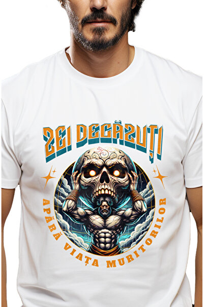 StoryGift Romania Tricou Barbati Om Viking Ce Ridica Un Craniu Zei Decăzuți. ...
