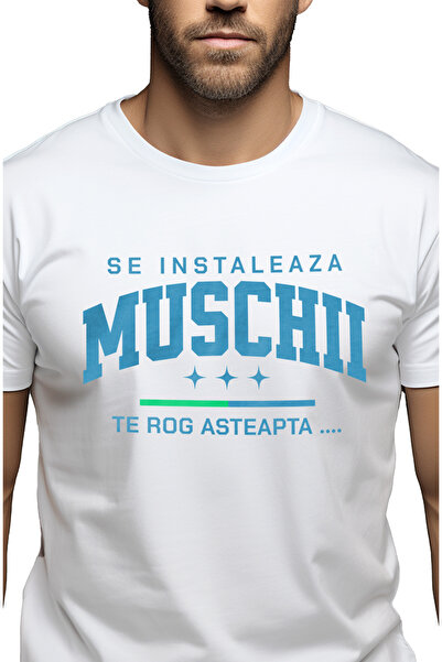 StoryGift Romania Tricou Barbati Se Instaleaza Muschii - Te Rog Asteapta Cu I...