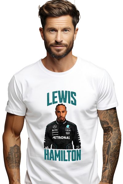 StoryGift Romania Tricou Barbati Lewis Hamilton Cursa Profesionista Formula 1 Viteza Cu Imprimeu Pe Fata, 10stg