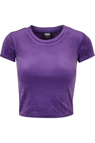 Urban Classics Damen Ladies Short Velvet Tee