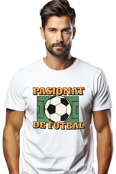 StoryGift Romania Tricou Barbati Minge De Fotbal Teren Verde Text Pasionat De...