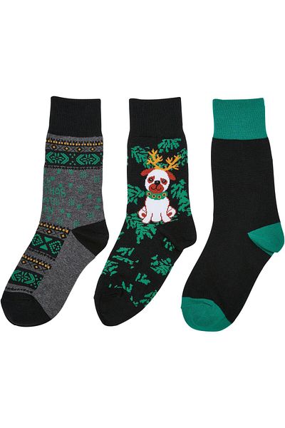 Urban Classics Unisex Christmas Dog Socks Kids 3-pack