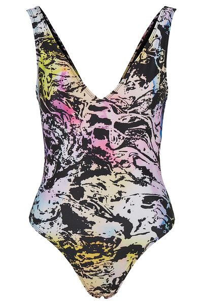 Urban Classics Damen Ladies Recycled Pattern High Leg Swimsuit