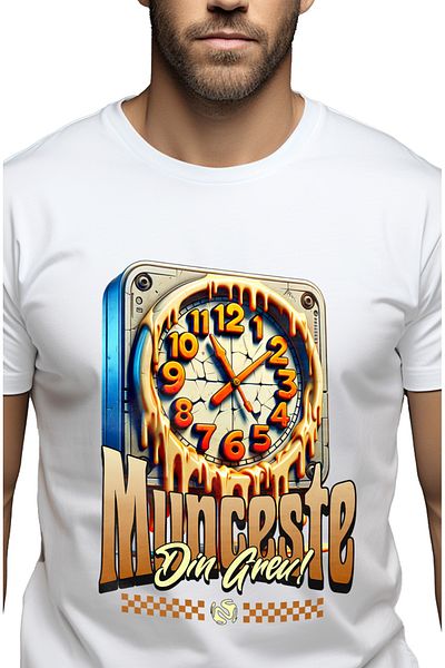 StoryGift Romania Men's T-Shirt Timoul Passes Motivational Text Work Hard! With Print On The Front, 100% Stg