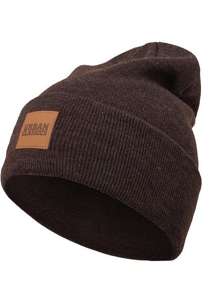 Urban Classics Unisex Synthetic Leatherpatch Long Beanie