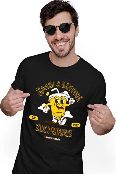 StoryGift Romania Tricou Barbati Soare Si Bautura Zile Perfecte Relaxare Suc ...