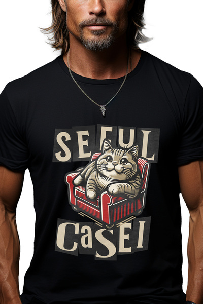 StoryGift Romania Tricou Barbati Seful Casei Motan Pisica Haios Animal Cu Imp...