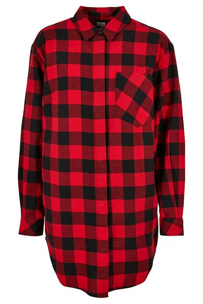 Urban Classics Damen Ladies Oversized Check Flannel Shirt Dress