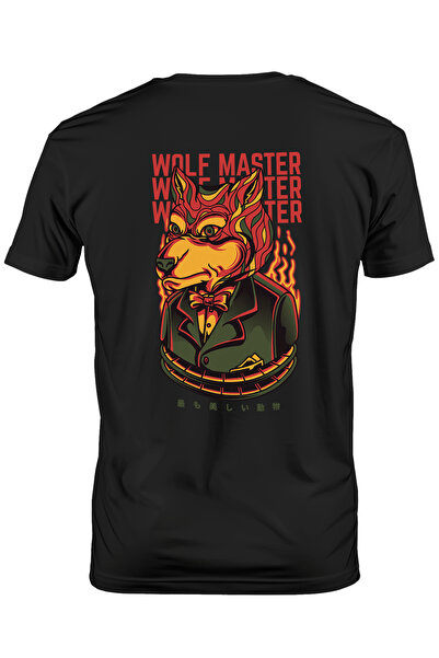 StoryGift Romania Tricou Barbati Cu Cap De Lup In Flacari In Costum Cu Papion...