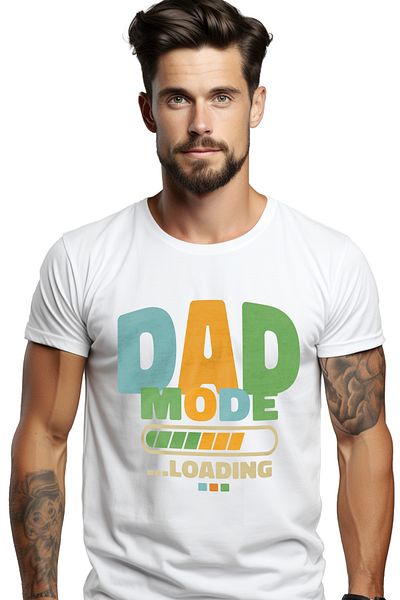 StoryGift Romania Personalized Men's T-Shirt For Dads With Motivational Message In English Dad Mode Loadin Stg