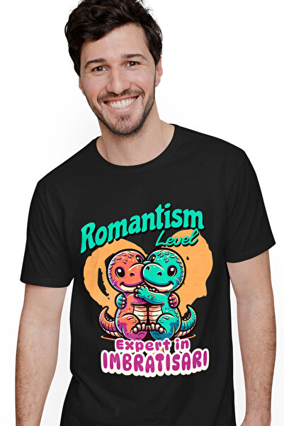 StoryGift Romania Tricou Barbati Dinozauri Imbratisare Romantism Iubire Famil...