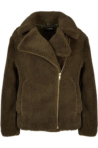 Urban Classics Damen Ladies Sherpa Biker Jacket