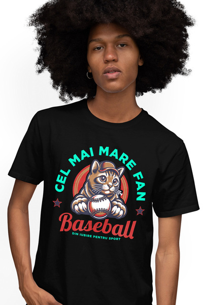 StoryGift Romania Tricou Barbati Pisica Motan Cel Mai Mare Fan Baseb4all Iubi...