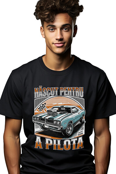 StoryGift Romania Tricou Barbati Nascut Pentru A Pilota Masina Curse Vintige ...