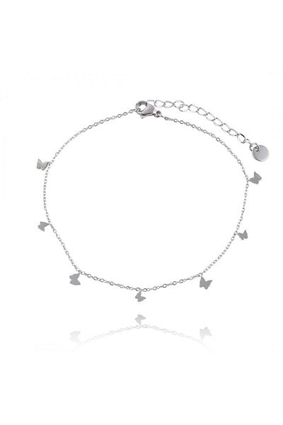 ECARLA Ankle Bracelet, Surgical Steel, White Gold Plated, , Bst1489s