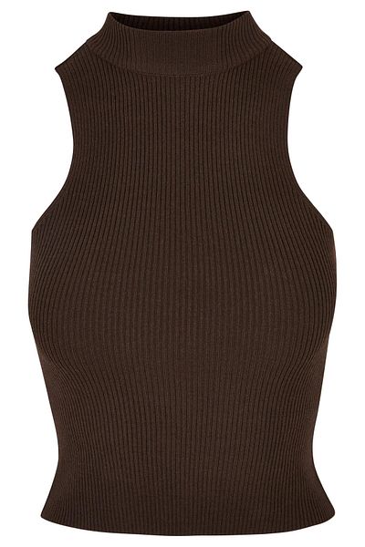 Urban Classics Damen Ladies Short Rib Knit Turtleneck Top