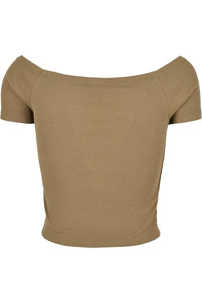 Urban Classics Damen Ladies Off Shoulder Rib Tee