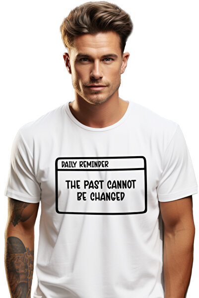 StoryGift Romania Tricou bărbătesc cu mesajul „trecutul nu poate fi schimbat”...