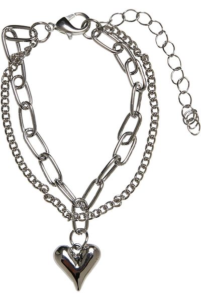 Urban Classics Unisex Heart Icon Layering Bracelet