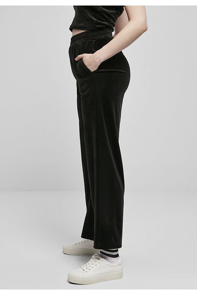 Urban Classics Damen Ladies High Waist Straight Velvet Sweatpants