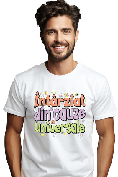 StoryGift Romania Tricou Barbati Intarziat Din Cauze Universale Scoala Educat...