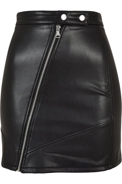 Urban Classics Damen Ladies Synthetic Leather Biker Skirt