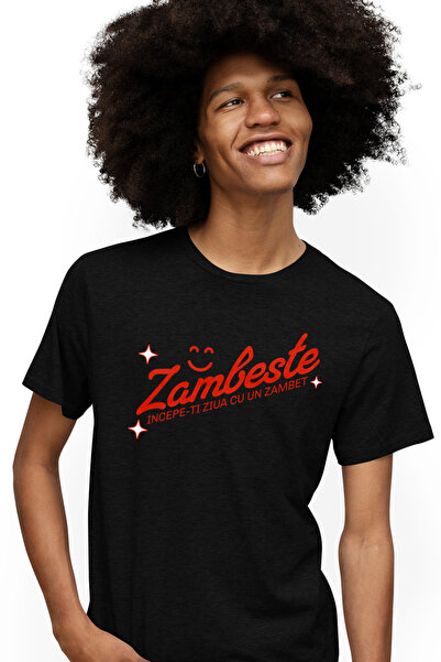 StoryGift Romania Ανδρικό T-Shirt με Εκτύπωση Μπροστά: «Χαμογελάστε, Ξεκινήστ...