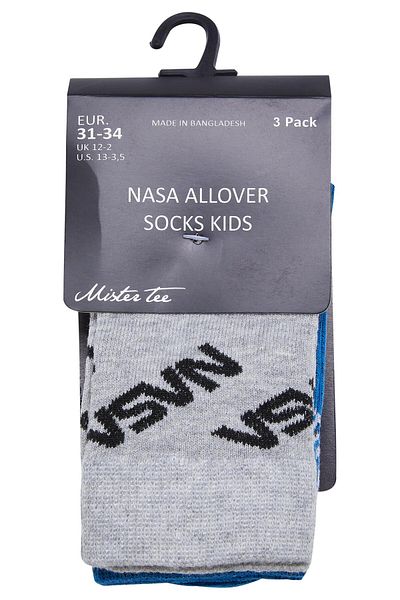 Mister Tee Unisex Nasa Allover Socks Kids 3-pack