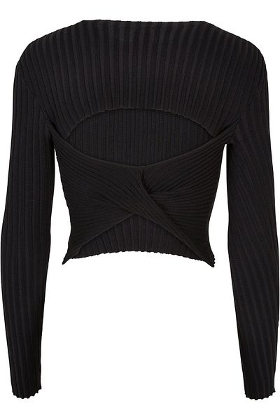 Urban Classics Damen Ladies Short Rib Knit Twisted Back Sweater