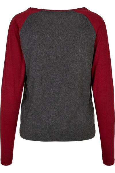 Urban Classics Damen Ladies Contrast Raglan Longsleeve