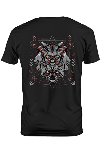 StoryGift Romania Tricou bărbătesc cu cap de leu, robot, cyberpunk, geometric...