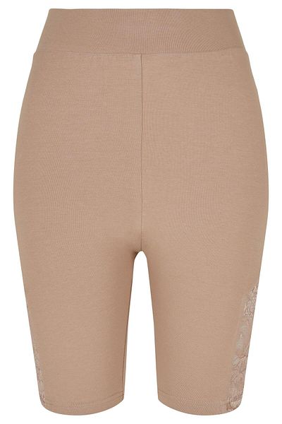 Urban Classics Damen Ladies High Waist Lace Inset Cycle Shorts