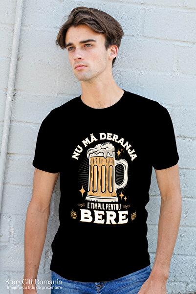 StoryGift Romania Men's T-Shirt Don't Disturb Me, It's Time for Beer Relaxing With Print On The Front, 100% Bumbstg