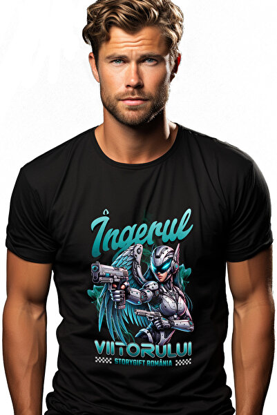 StoryGift Romania Tricou Barbati Femeie Razboinica Robot Îngerul Viitorului C...
