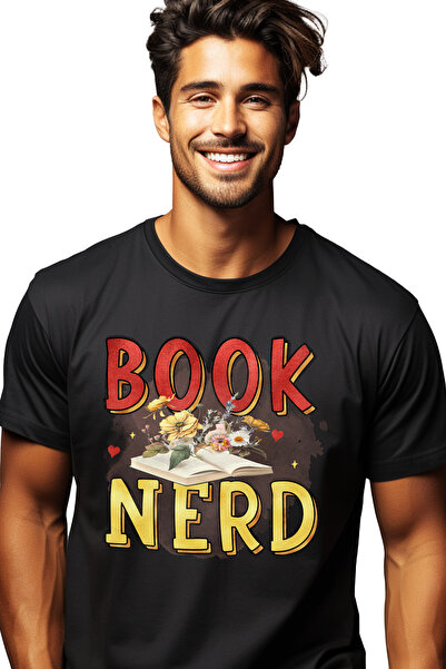 StoryGift Romania Tricou Barbati Cu Mesajul "book Nerd", Carte, Ilustratie, L...