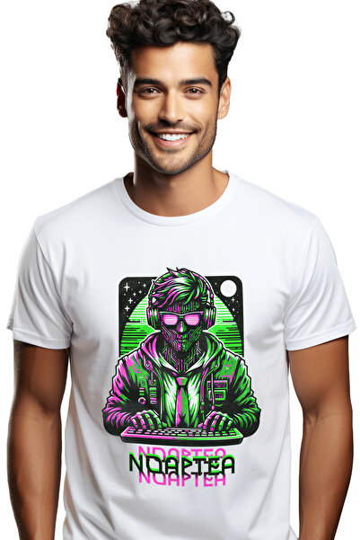 StoryGift Romania Tricou Barbati Noaptea. In Lumina Ecranelor, Cream Vise Pro...