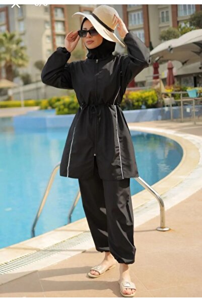 ozzıy34 Black Hijab Swimsuit Suit