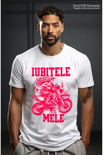 StoryGift Romania Tricou Barbati Iubitele Mele Femeie Si Motocicleta Viteza Aventura Cu Imprimeu Pe Fata, 10stg