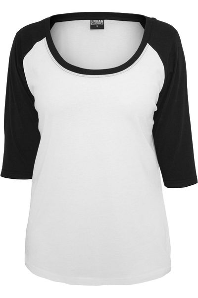 Urban Classics Damen Ladies 3/4 Contrast Raglan Tee