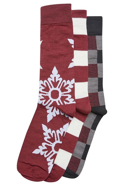 Urban Classics Unisex Christmas Snowflakes Socks 3-pack