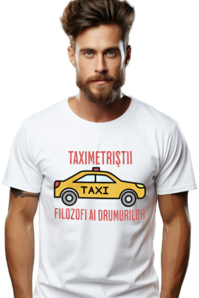 StoryGift Romania Tricou Barbati Masina Taxi Text Filozofi Ai Drumurilor Cu I...