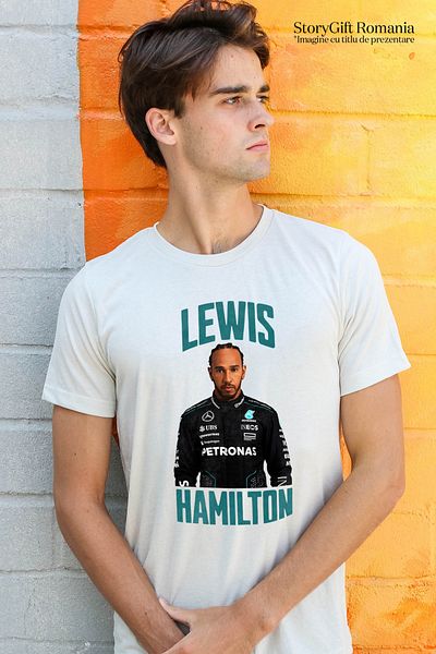 StoryGift Romania Tricou Barbati Lewis Hamilton Cursa Profesionista Formula 1 Viteza Cu Imprimeu Pe Fata, 10stg