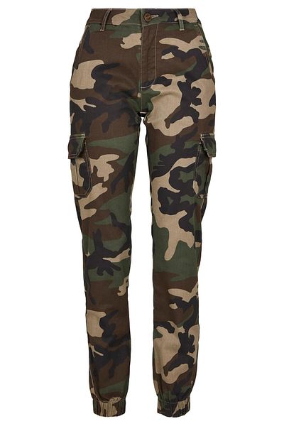 Urban Classics Damen Ladies High Waist Camo Cargo Pants