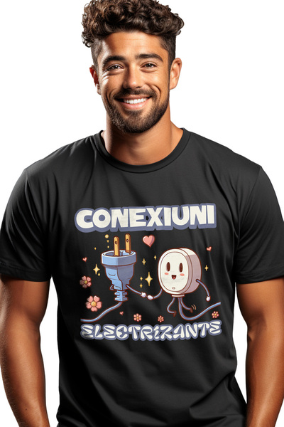 StoryGift Romania Tricou Barbati Priza Si Cablu Cuplu Perfect Am Conexiuni El...