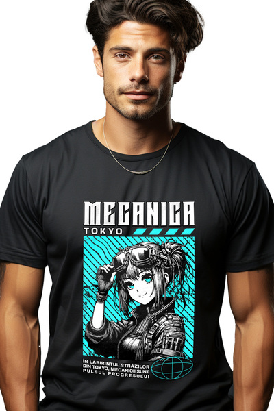 StoryGift Romania Tricou Barbati Fata Cu Ochelari De Mecanic Mecanica Tokyo. ...