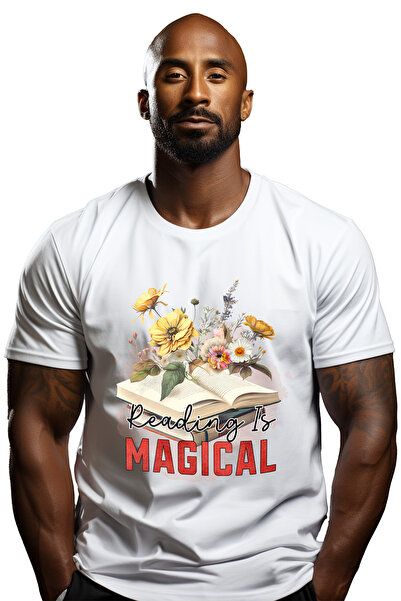 StoryGift Romania Tricou Barbati Cu Mesajul "reading Is Magical", Carte, Ilus...