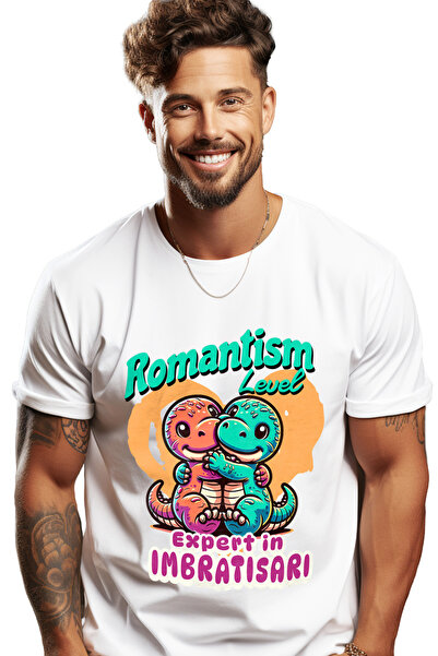 StoryGift Romania Tricou Barbati Dinozauri Imbratisare Romantism Iubire Famil...