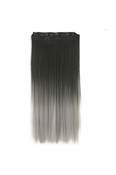 animis beauty Extensii De Par Ombre Gri, Drepte, Tresa Cu 5 Clipsuri, 60 Cm, Fibra Sintetica Cu Aspect Natural