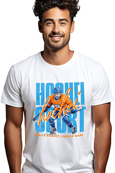 StoryGift Romania Tricou Barbati Hochei Sport Joaca Corect Castiga Mare Cu Im...