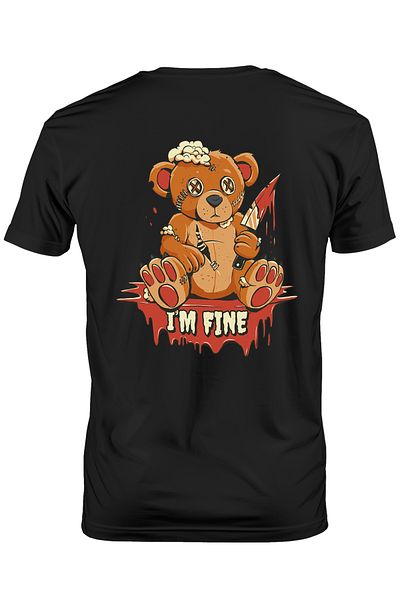 StoryGift Romania Tricou Barbati Cu Ursulet De Plus Ranit Taiat Cu Un Cutit Cu Sange, Text In Engleza I'm Fistg